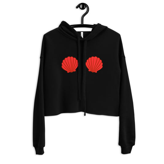 Red Goth by the Sea Crop Hoodie